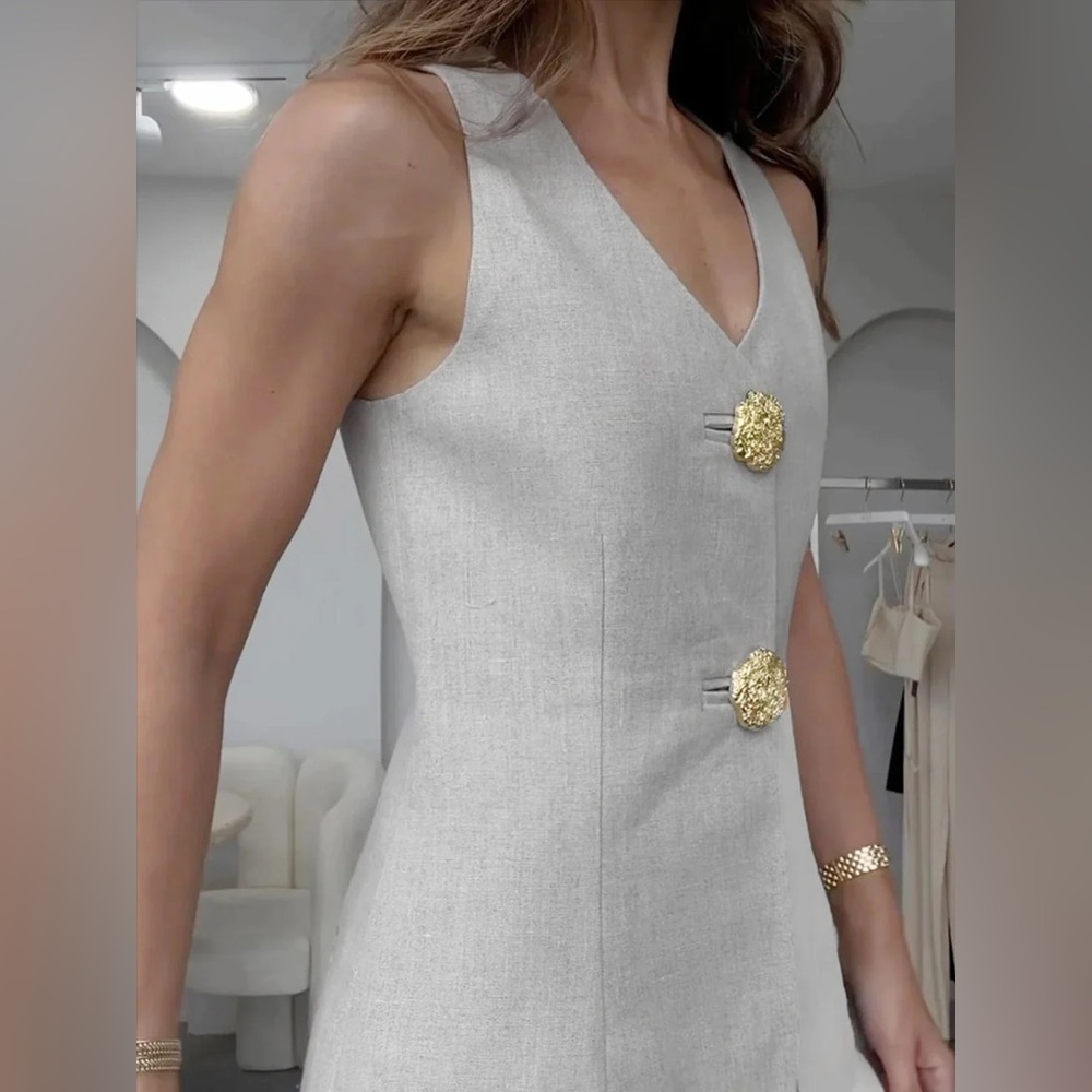 NWT Commense Button Split Sleeveless Pants Set - … - image 2